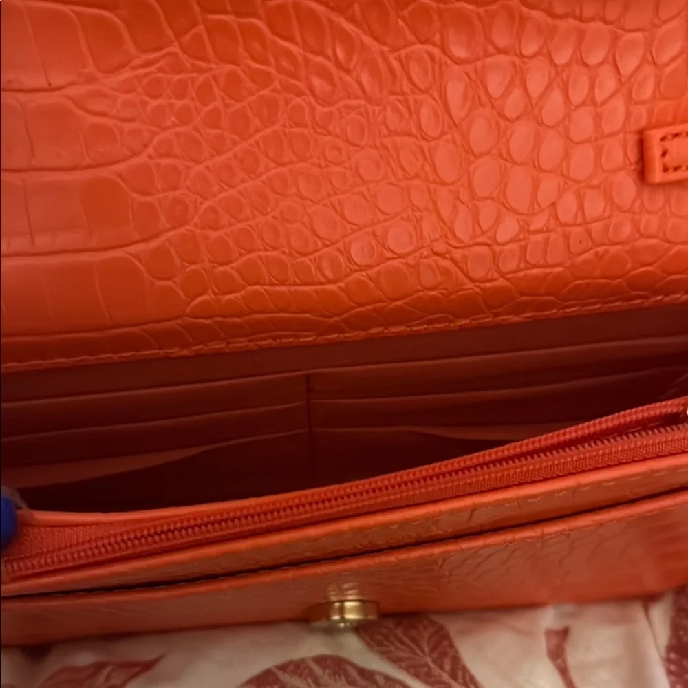 Badgley Mischka Orange Croc-Embossed Bag